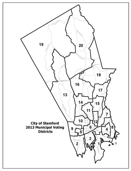 City of Stamford 2013 Municipal Voting Districts